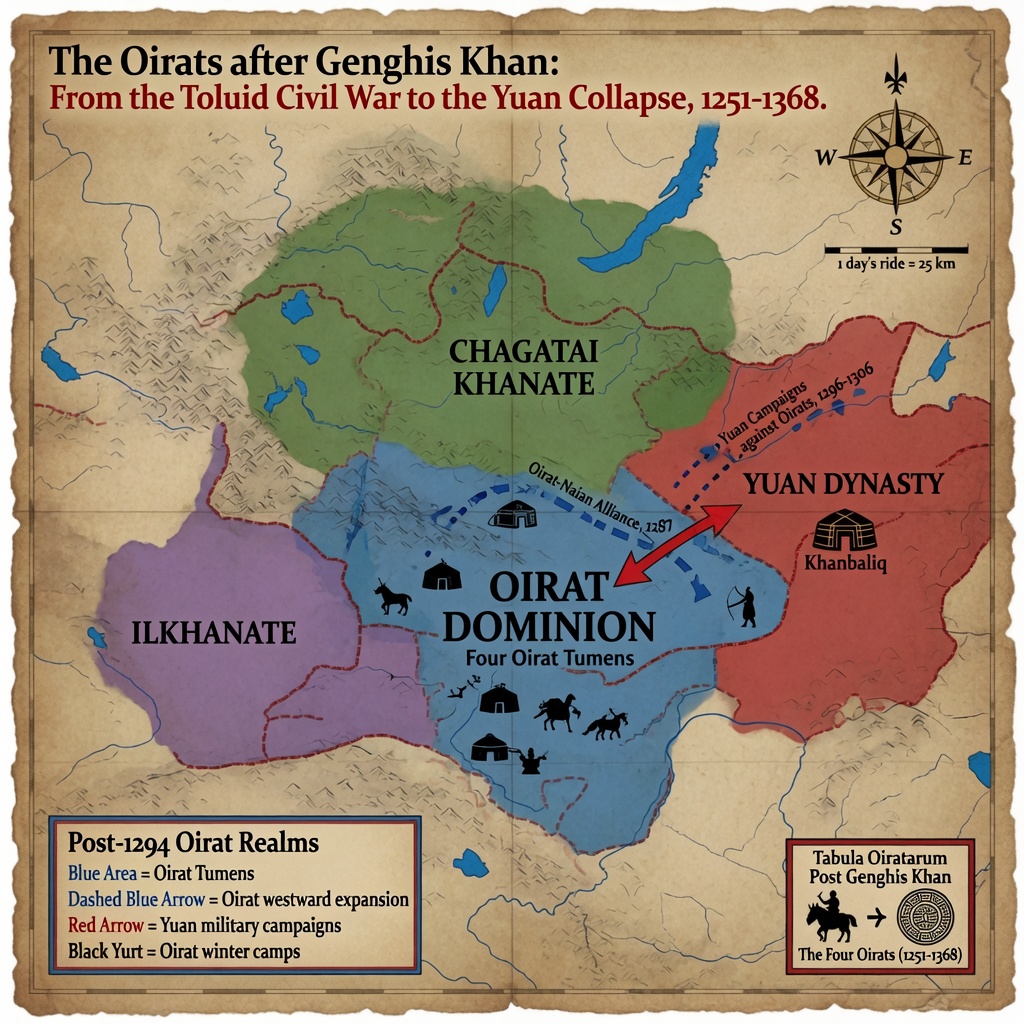 The Oirats after Genghis Khan: From the Toluid Civil War to the Yuan Collapse